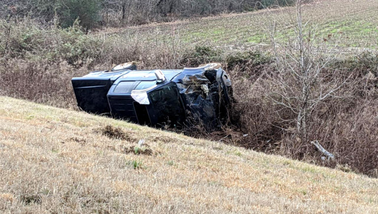 Rollover crash sends one to hospital
